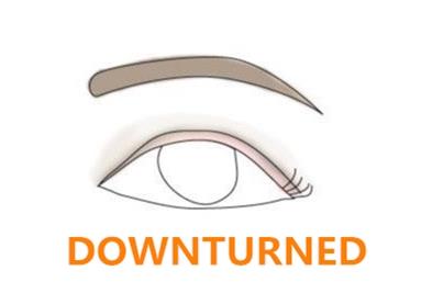 hacia abajo downturned
