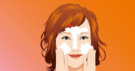 嫁接睫毛后正确的洗脸方式是？