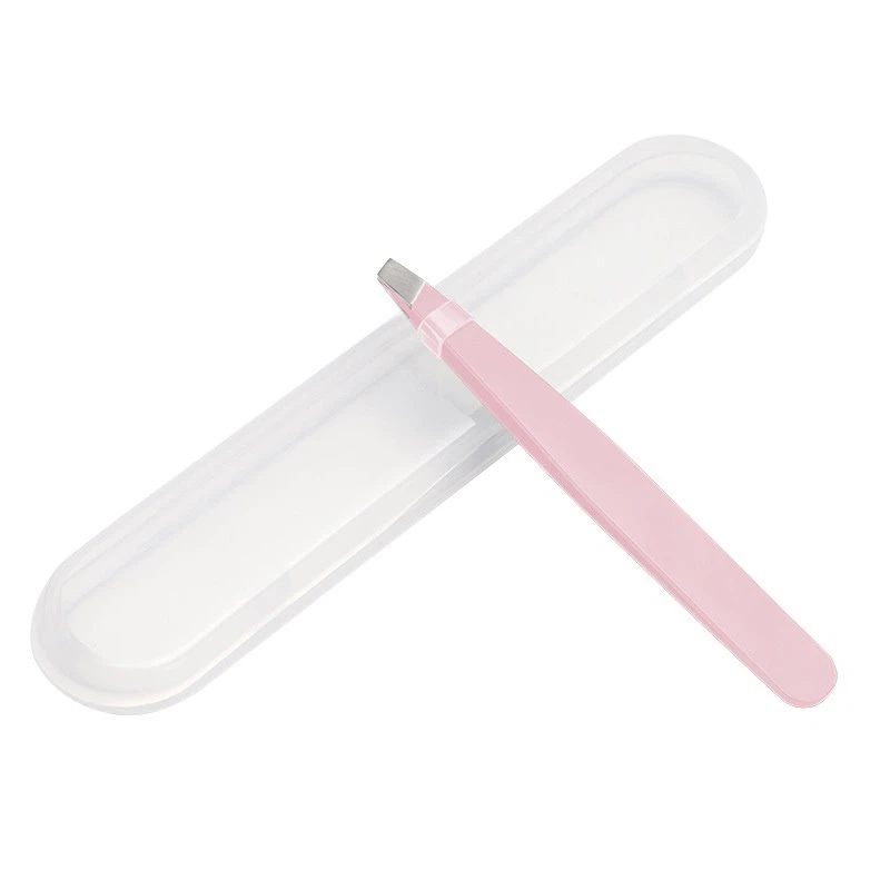 brow tweezsers white plastic box packaging